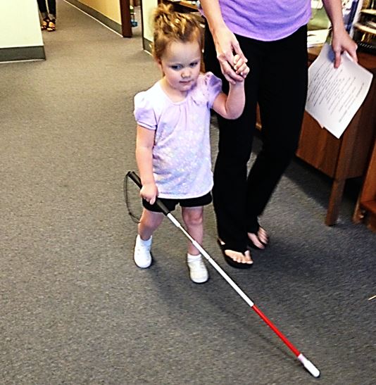 a mother and her blind daughter at BSS